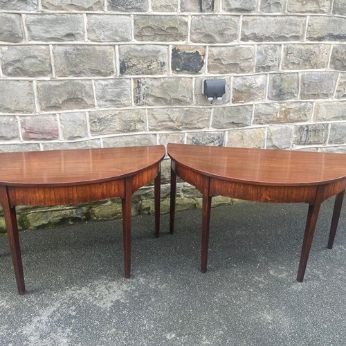 Pair Geo III Mahogany Console Tables