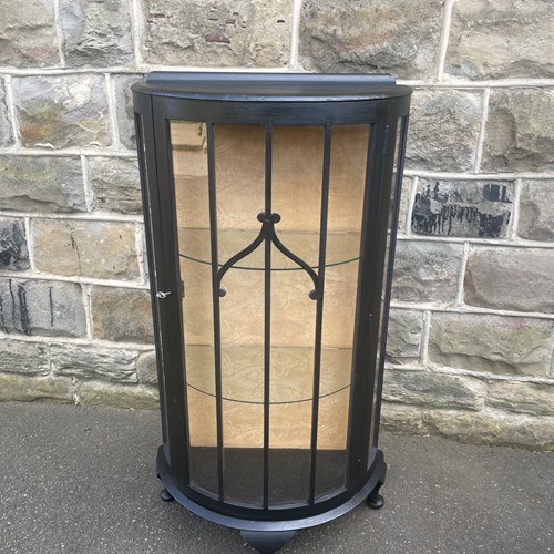 Vintage Ebonised China Display Cabinet