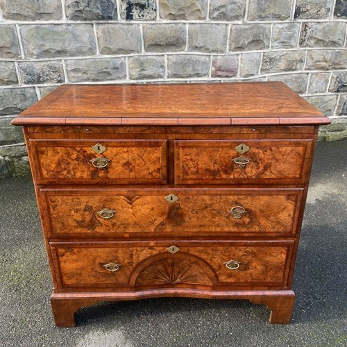 Antique 18Th Century Burr Walnut Chest Draws
