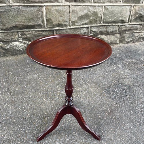 Antique Inlaid Mahogany Tripod Wine Table Coffee Table