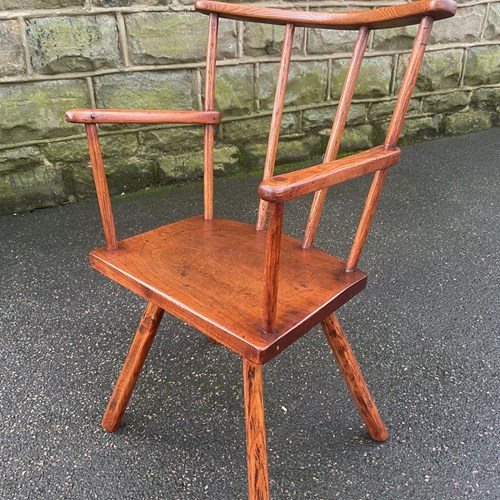 Antique Primitive Vernacular Stick Armchair