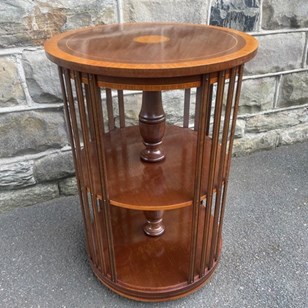 Antique Inlaid Mahogany Revolving L...