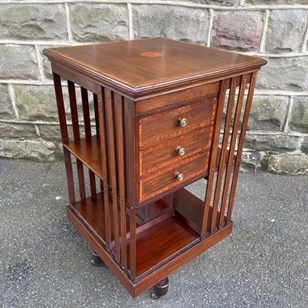 Antique Inlaid Mahogany Revolving L...