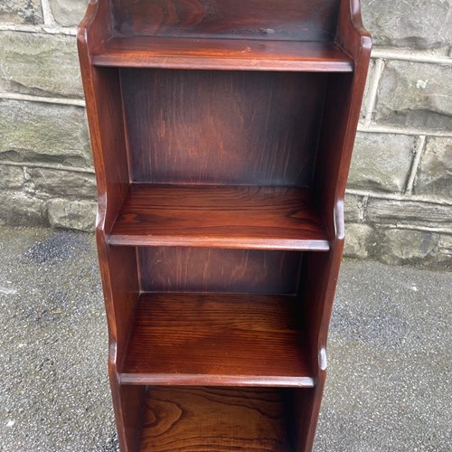 Antique Oak Waterfall Open Bookcase Bookshelves