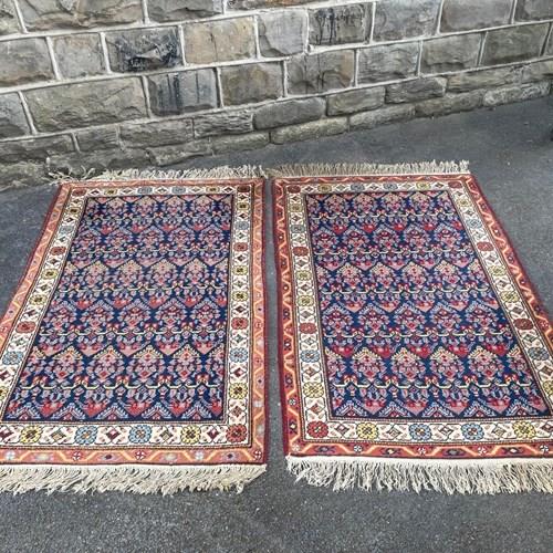 Pair Antique Middle Eastern Carpets Rugs