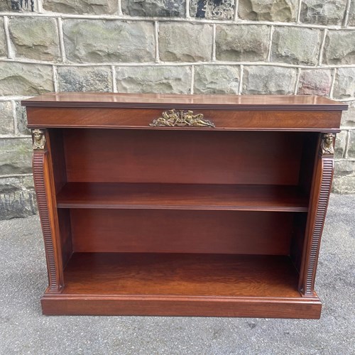 Antique Mahogany Open Bookcase Bookshelves