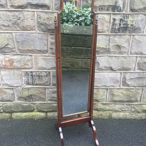 Antique Walnut Cheval Dressing Mirror