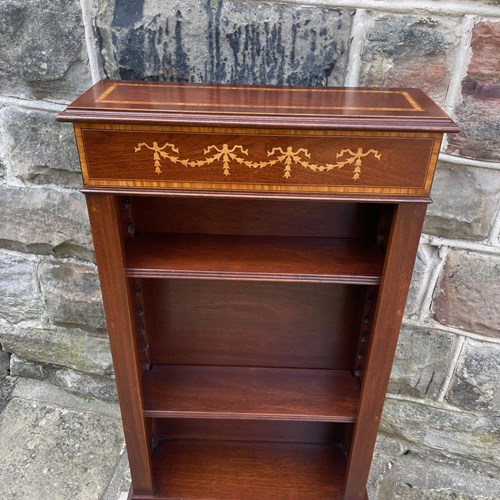 Quality Inlaid Mahogany Open Bookcase Bookshelf Bookshelves