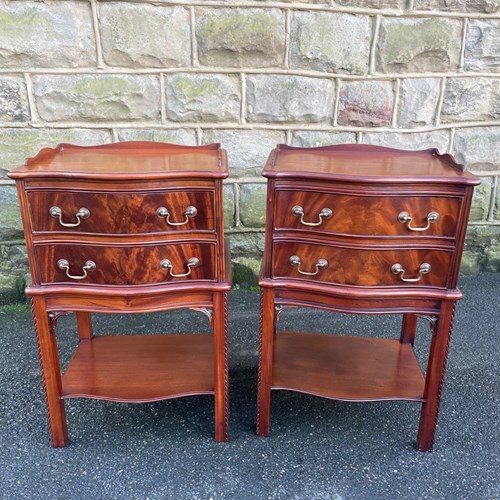 Quality Pair Mahogany 2 Draw Bedside Tables Bedside Chest