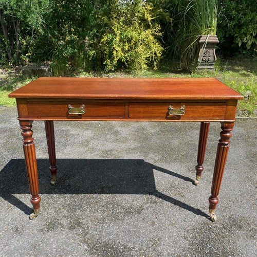 Antique Mahogany 2 Draw Writing Table