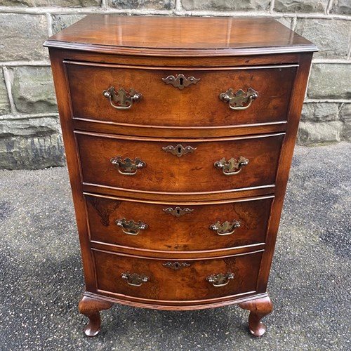 Quality Walnut Bedside Chest Drawers