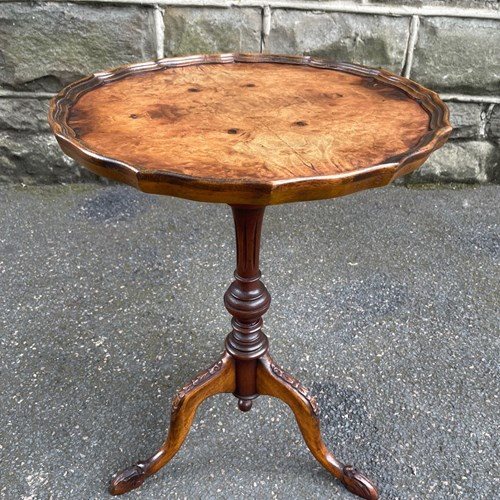 Antique Burr Walnut Tripod Wine Table