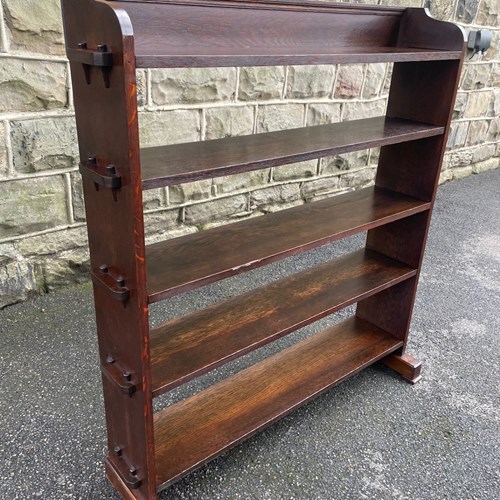 Arts & Crafts Oak Open Bookcase Bookshelf Bookshelves
