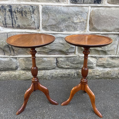 Pair Antique Mahogany Tripod Wine Tables