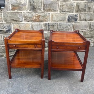 Pair Mahogany Single Draw Bedside T...