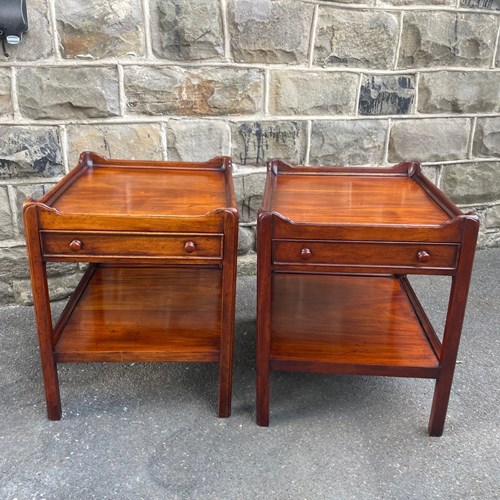 Pair Mahogany Single Draw Bedside Tables