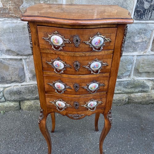 Antique Walnut & Ormolu Mounted Small Chest Draws