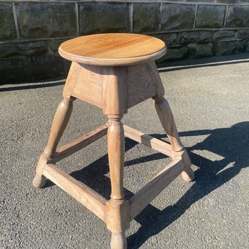Antique Bleached Walnut Country Stool
