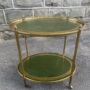 Quality Gilt  Brass & Leather Side ...