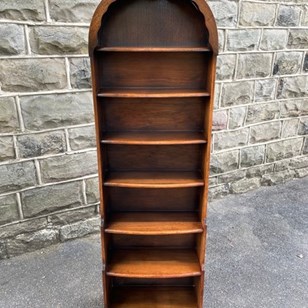 Slim Walnut Waterfall Open Bookcase...