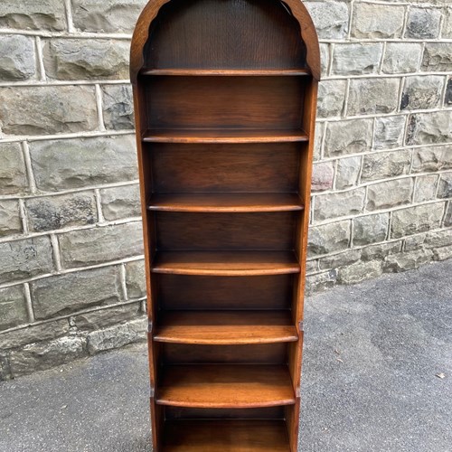 Slim Walnut Waterfall Open Bookcase Bookshelf