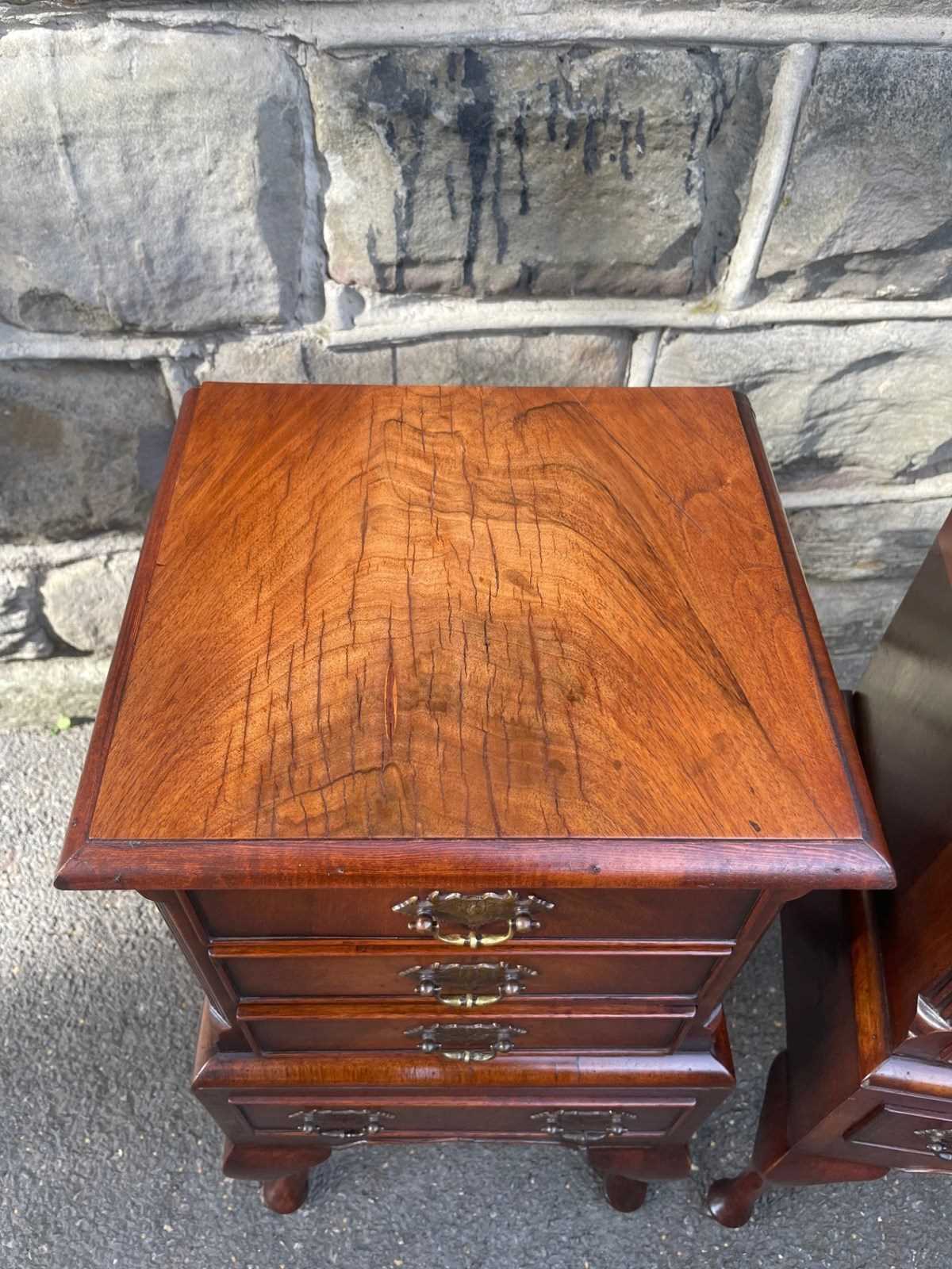 Drawn Rag Pair Walnut 4 Draw Bedside Chests Bedside Tables Bedside Chest - The ...