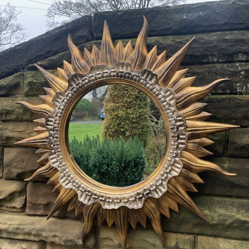 Large Gilt Framed Sun Burst Mirror