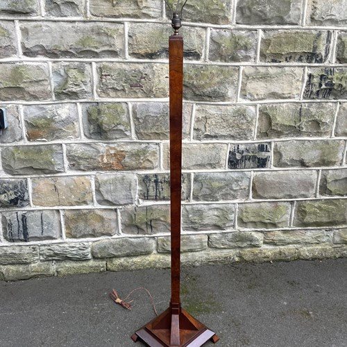 Art Deco Burr Walnut Floor Lamp Standard Lamp