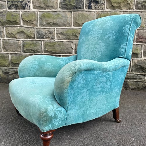 Antique English Upholstered Armchair