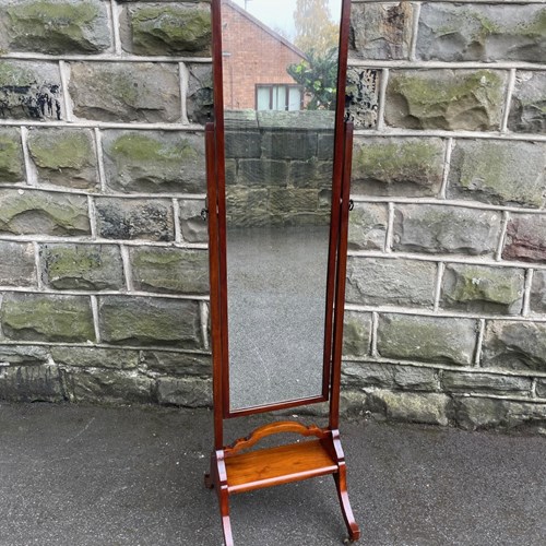 Antique Mahogany Cheval Dressing Mirror