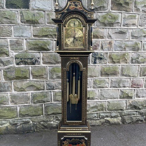 Quality Chinoiserie Lacquered Musical Longcase Clock