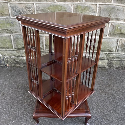 Antique Mahogany Revolving Library Bookcase