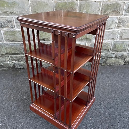 Antique Mahogany Revolving Library Bookcase