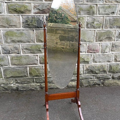 Antique Mahogany Cheval Dressing Mirror