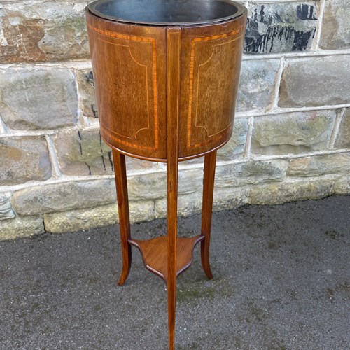 Edwardian Inlaid Mahogany Plant Stand Jardiniere