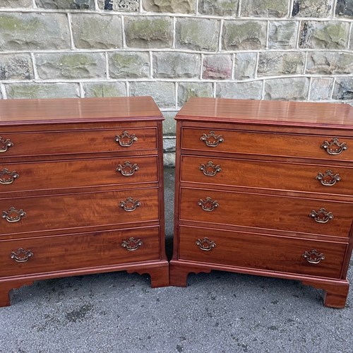 Quality Pair Mahogany Chest Of Drawers Bedside Chest Draws