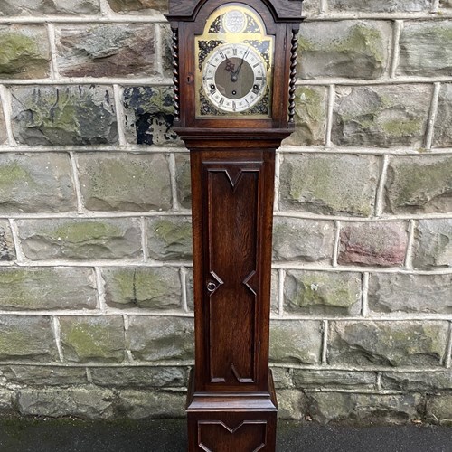 Antique Edwardian Oak Granddaughter Clock