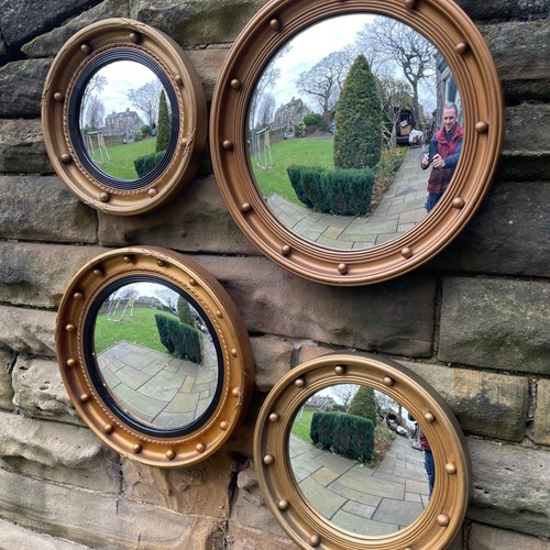 Collection Antique Gilt Convex Wall Mirrors