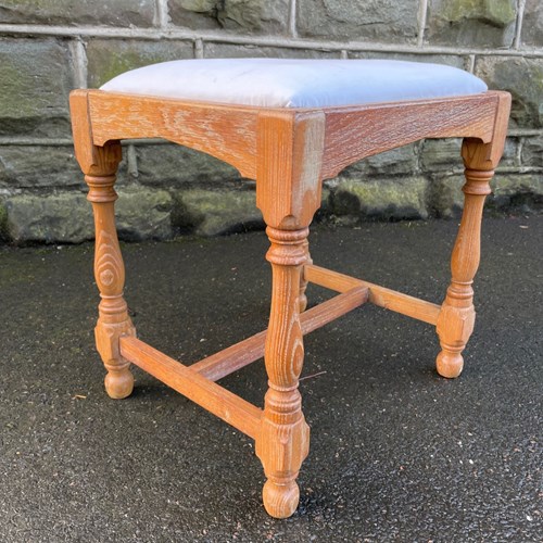 Antique Limed Oak Dressing Table Stool Heals