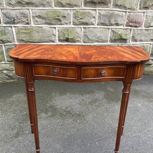 Quality Walnut 2 Draw Console Table Hall Table