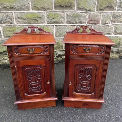 Pair Mahogany Bedside Cabinets