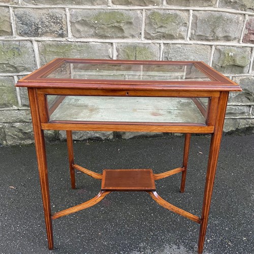 Antique Inlaid Mahogany Bijouterie Display Table