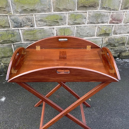 Antique Walnut Butlers Tray On Stand