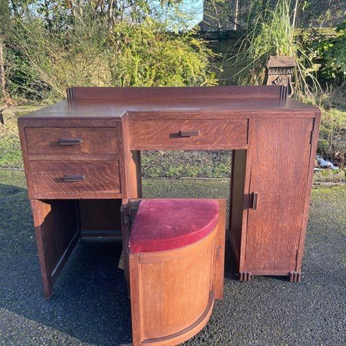 Unusual Antique Heals Style & Oak Desk Writing Desk