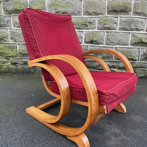 Art Deco Beech Bentwood Armchair