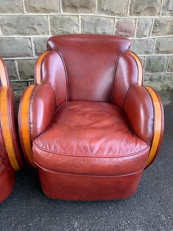 Pair Art Deco Walnut & Leather Cloud Club Chairs-town-house-traders-thumbnail-img-2868-main-638316223508603156.jpg