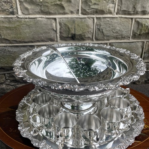 Antique Silver Plated Punch Bowl