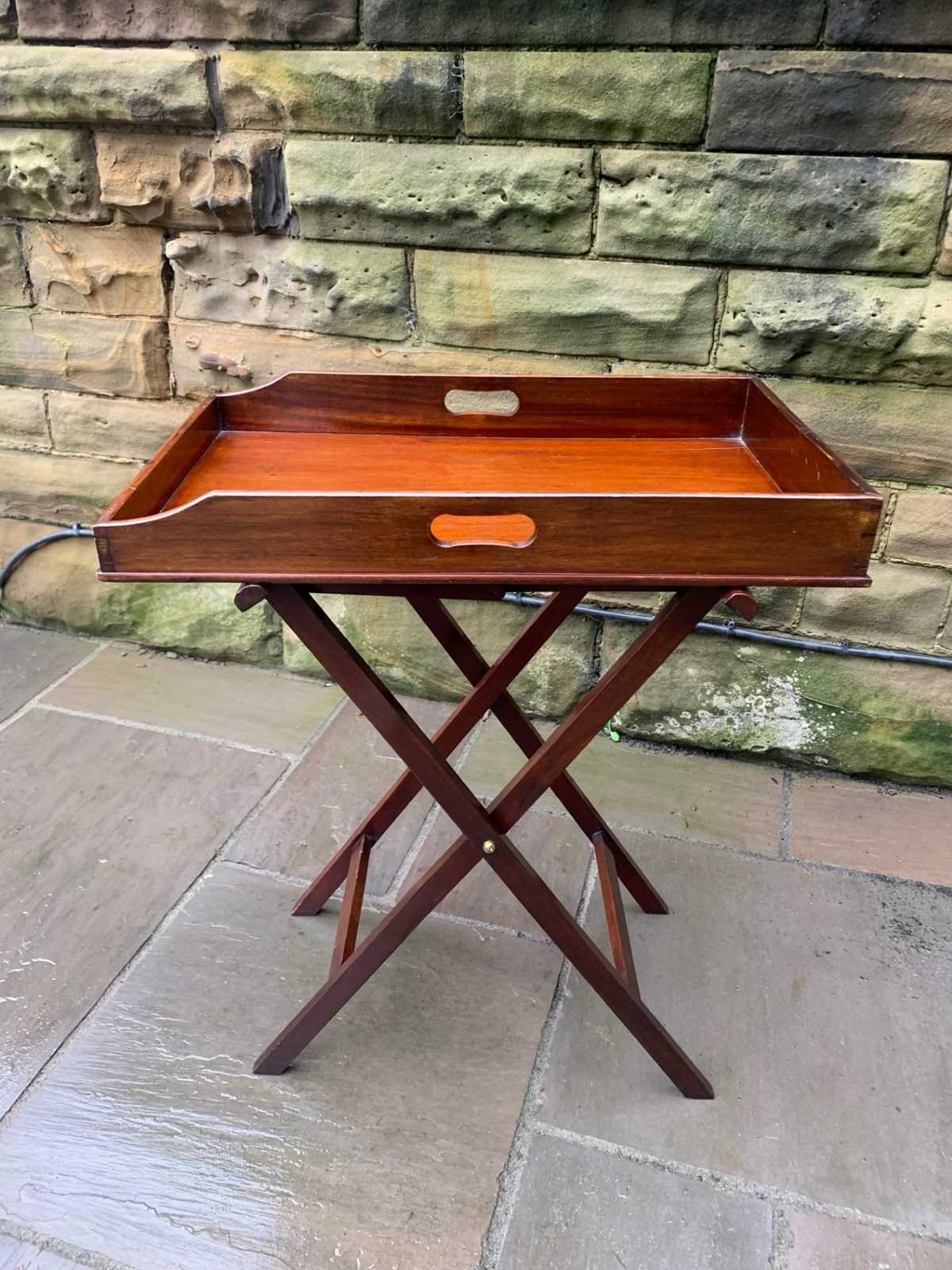 Mahogany butlers tray deals table