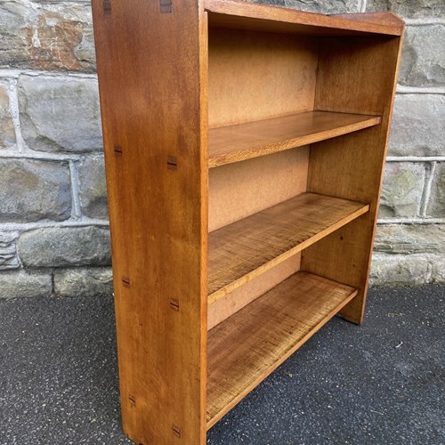 Arts & Crafts Oak Open Bookcase Manner Of Arthur Simpson