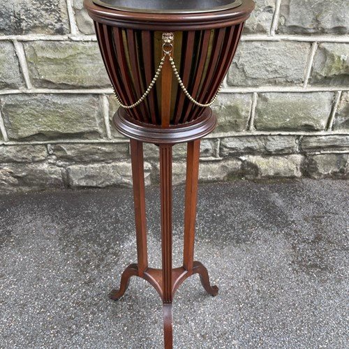 Antique Mahogany Plant Stand Jardiniere
